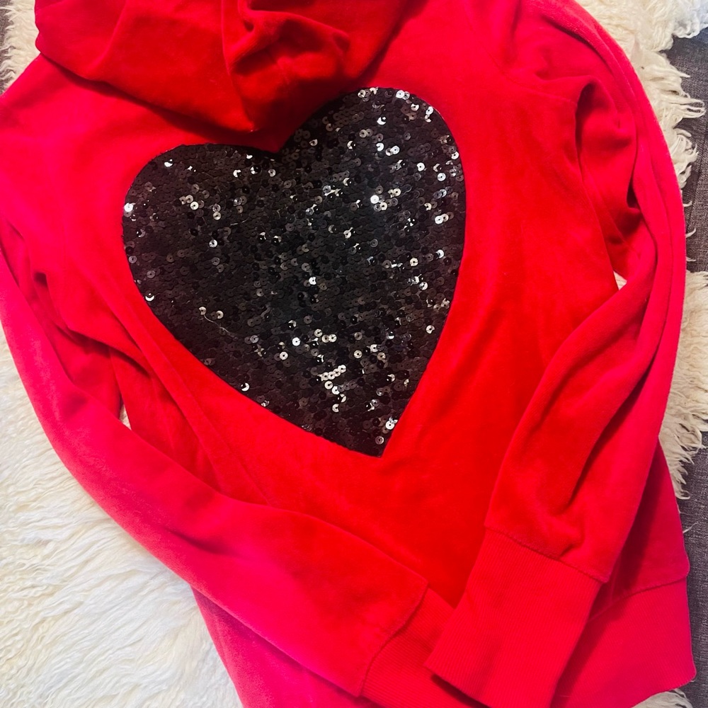 Jenni Red Hoodie with Black Trim